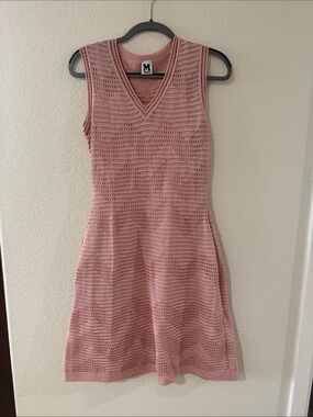 Missoni Sleeveless V-Neck Knit Midi Dress in Dusty Rose
